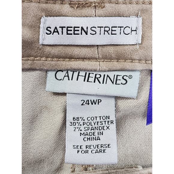 Catherines Sateen Stretch High Rise Straight Leg Jeans Size 24WP Tan Stretch - Picture 5 of 12